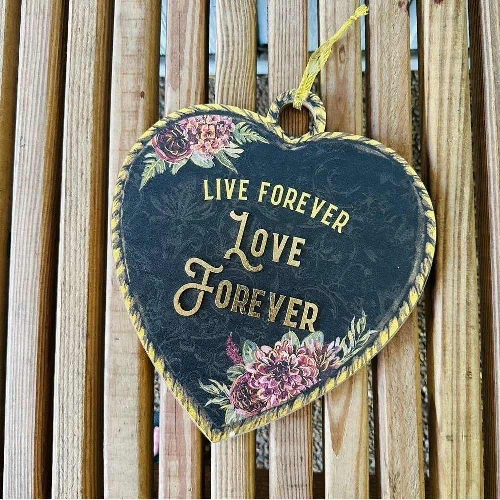 Michael's Halloween Wicked Garden Heart Gothic Live Forever Love Wall Art Plaque
